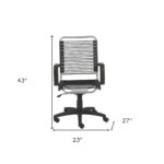 43-Inch Black and Silver Adjustable Swivel Bungee Office Chair & Tilt Lock