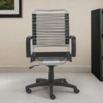43-Inch Black and Silver Adjustable Swivel Bungee Office Chair & Tilt Lock