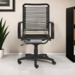 43 Inch Black Adjustable Swivel Bungee Office Chair