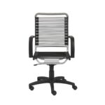 43-Inch Black and Silver Adjustable Swivel Bungee Office Chair & Height Adjust