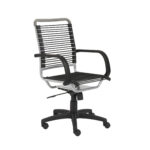 43-Inch Black and Silver Adjustable Swivel Bungee Office Chair & Height Adjust