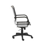 43-Inch Black and Silver Adjustable Swivel Bungee Office Chair & Height Adjust