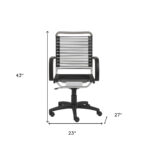 43-Inch Black and Silver Adjustable Swivel Bungee Office Chair & Height Adjust