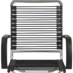 43-Inch Black and Silver Adjustable Swivel Bungee Office Chair & Height Adjust