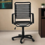 Black Adjustable Swivel Bungee Office Chair With Lumbar Support 7 Black Adjustable Swivel Bungee Office Chair With Lumbar Support