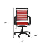 44.5-Inch Red and Black Adjustable Swivel Office Chair