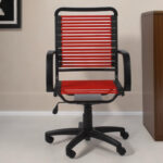 44.5-Inch Red and Black Adjustable Swivel Office Chair