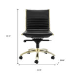 26 Inch Black and Gold Adjustable Faux Leather Office Chair