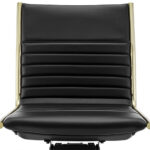 26 Inch Black and Gold Adjustable Faux Leather Office Chair