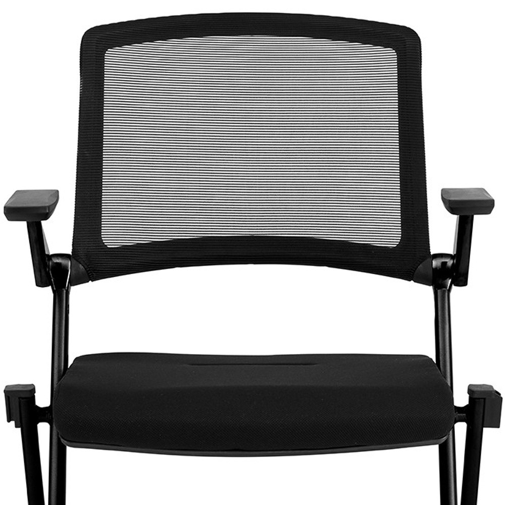 33.86-Inch Black Mesh Office Chair with Flip-Up Arms (Set of 2) 4 33.86-Inch Black Mesh Office Chair with Flip-Up Arms (Set of 2) - Image 4