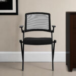 33.86-Inch Black Mesh Office Chair with Flip-Up Arms (Set of 2) 7 33.86-Inch Black Mesh Office Chair with Flip-Up Arms (Set of 2)