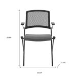 33.86-Inch Gray & Black Mesh Office Chair with Flip-Up Arms (Set of 2) 10 33.86-Inch Gray & Black Mesh Office Chair with Flip-Up Arms (Set of 2)