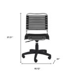 37-Inch Black and Silver Adjustable Swivel Bungee Office Chair 10 37-Inch Black and Silver Adjustable Swivel Bungee Office Chair