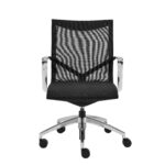 Adjustable Black and Silver Mesh Swivel Office Chair