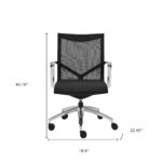 Adjustable Black and Silver Mesh Swivel Office Chair