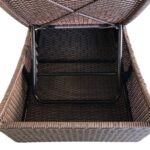 79" Modern Faux Wicker Chaise Lounge with Dark Grey Cushions