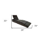 79" Modern Faux Wicker Chaise Lounge with Dark Grey Cushions