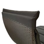 65" Modern Faux Wicker Chaise Lounge with Dark Grey Cushions