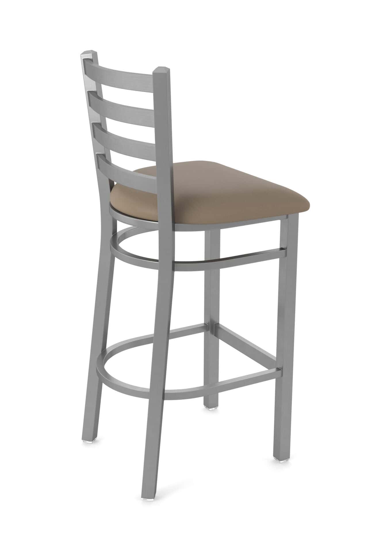 30-Inch Ladder Back Bar Stool with Steel Frame, Stainless Steel Finish, and Canter Earth Seat 2 30-Inch Ladder Back Bar Stool with Steel Frame, Stainless Steel Finish, and Canter Earth Seat - Image 2