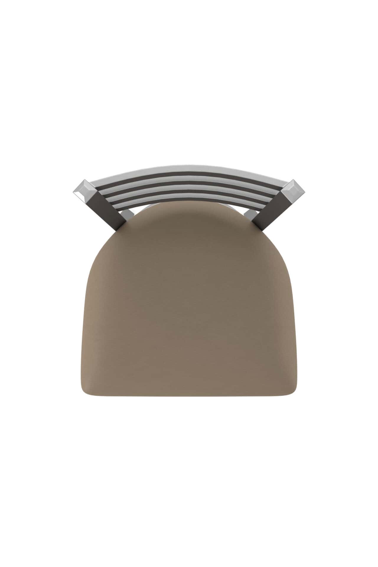 30-Inch Ladder Back Bar Stool with Steel Frame, Stainless Steel Finish, and Canter Earth Seat 3 30-Inch Ladder Back Bar Stool with Steel Frame, Stainless Steel Finish, and Canter Earth Seat - Image 3