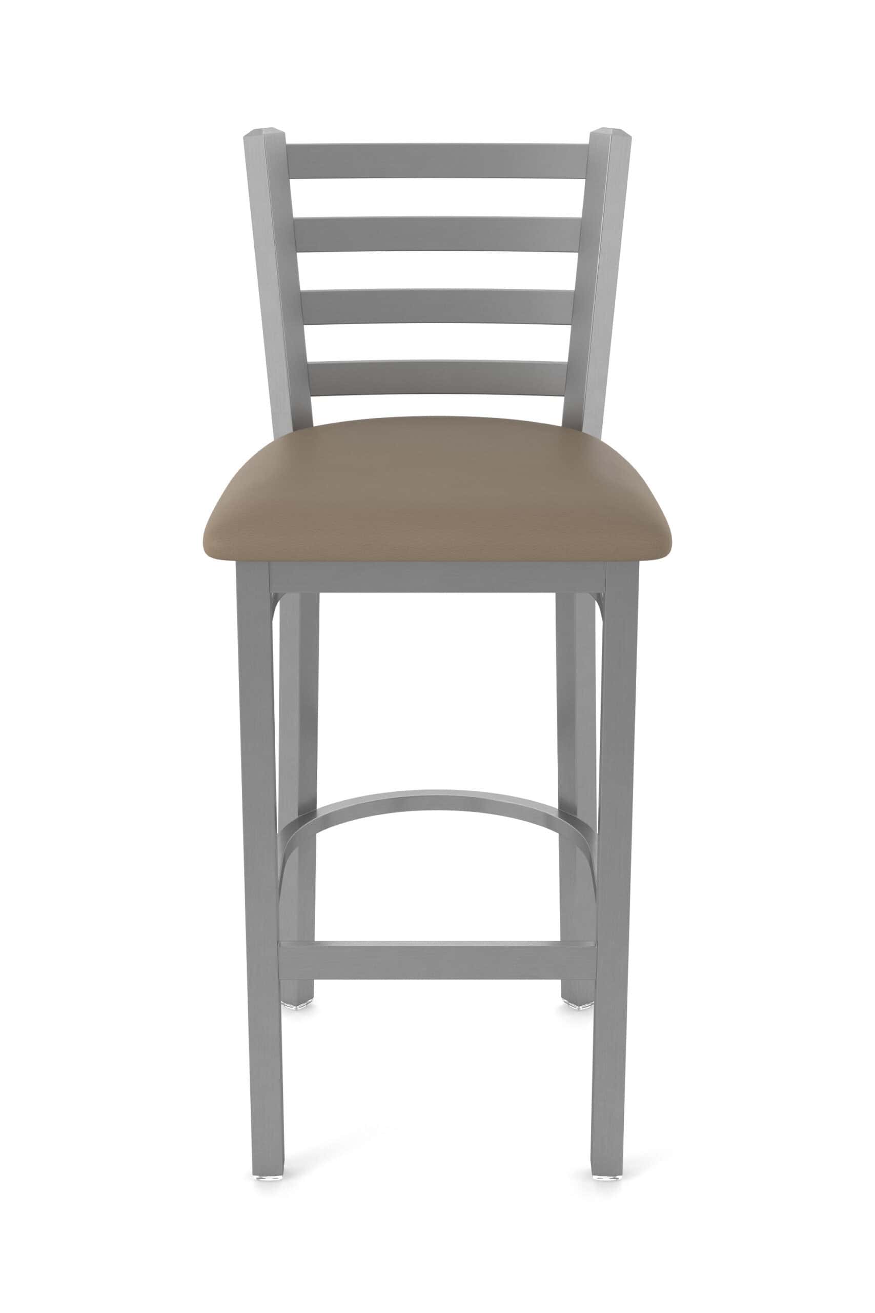 30-Inch Ladder Back Bar Stool with Steel Frame, Stainless Steel Finish, and Canter Earth Seat 13 30-Inch Ladder Back Bar Stool with Steel Frame, Stainless Steel Finish, and Canter Earth Seat
