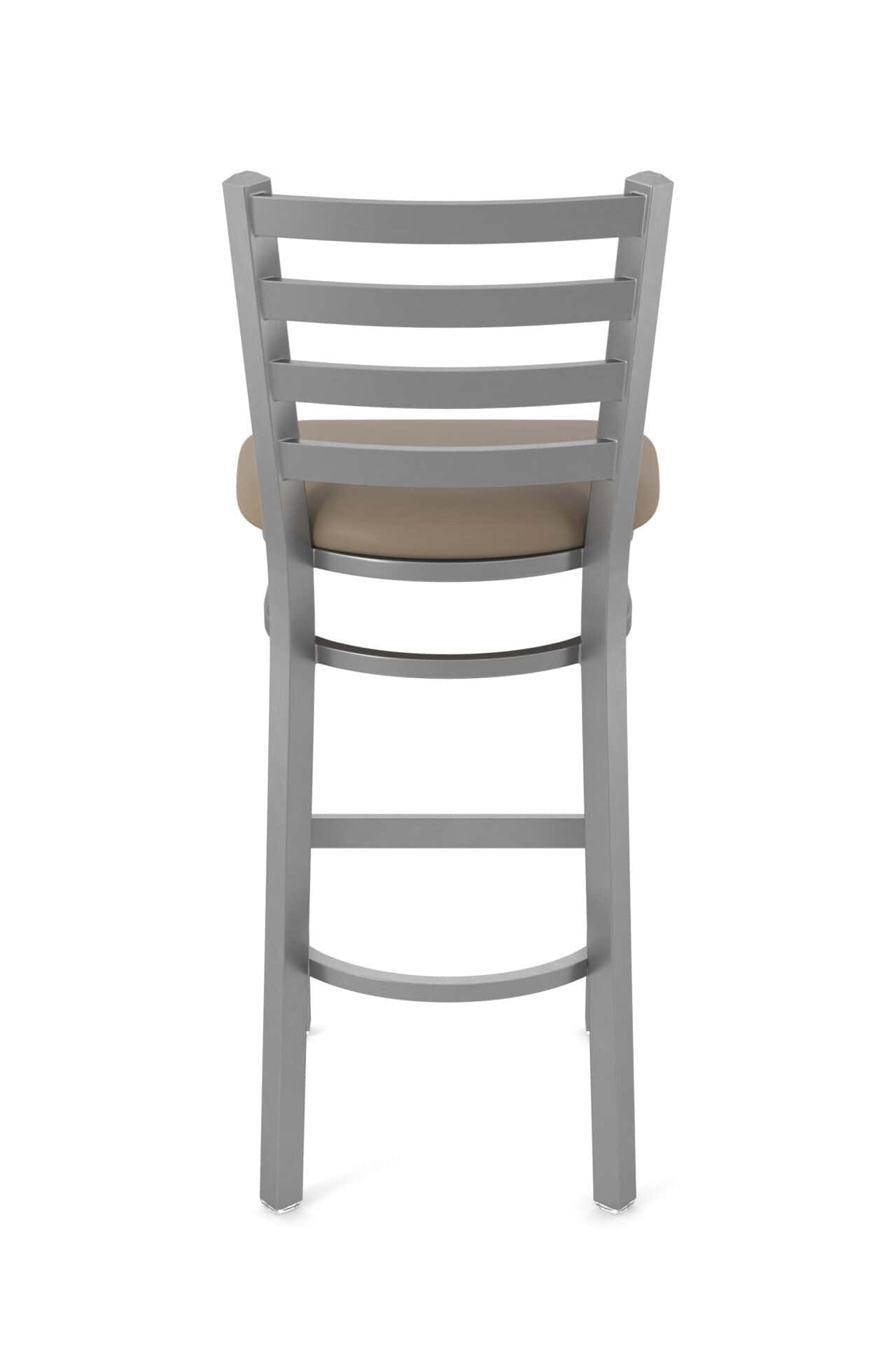 30-Inch Ladder Back Bar Stool with Steel Frame, Stainless Steel Finish, and Canter Earth Seat 6 30-Inch Ladder Back Bar Stool with Steel Frame, Stainless Steel Finish, and Canter Earth Seat - Image 6
