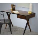 48 Inch Brown Solid Wood Writing Desk With Drawer