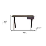 48 Inch Brown Solid Wood Writing Desk With Drawer