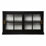 Black Sideboard with Glass Sliding Doors and Shelves 8 Black Sideboard with Glass Sliding Doors and Shelves