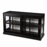 Black Sideboard with Glass Sliding Doors and Shelves 10 Black Sideboard with Glass Sliding Doors and Shelves