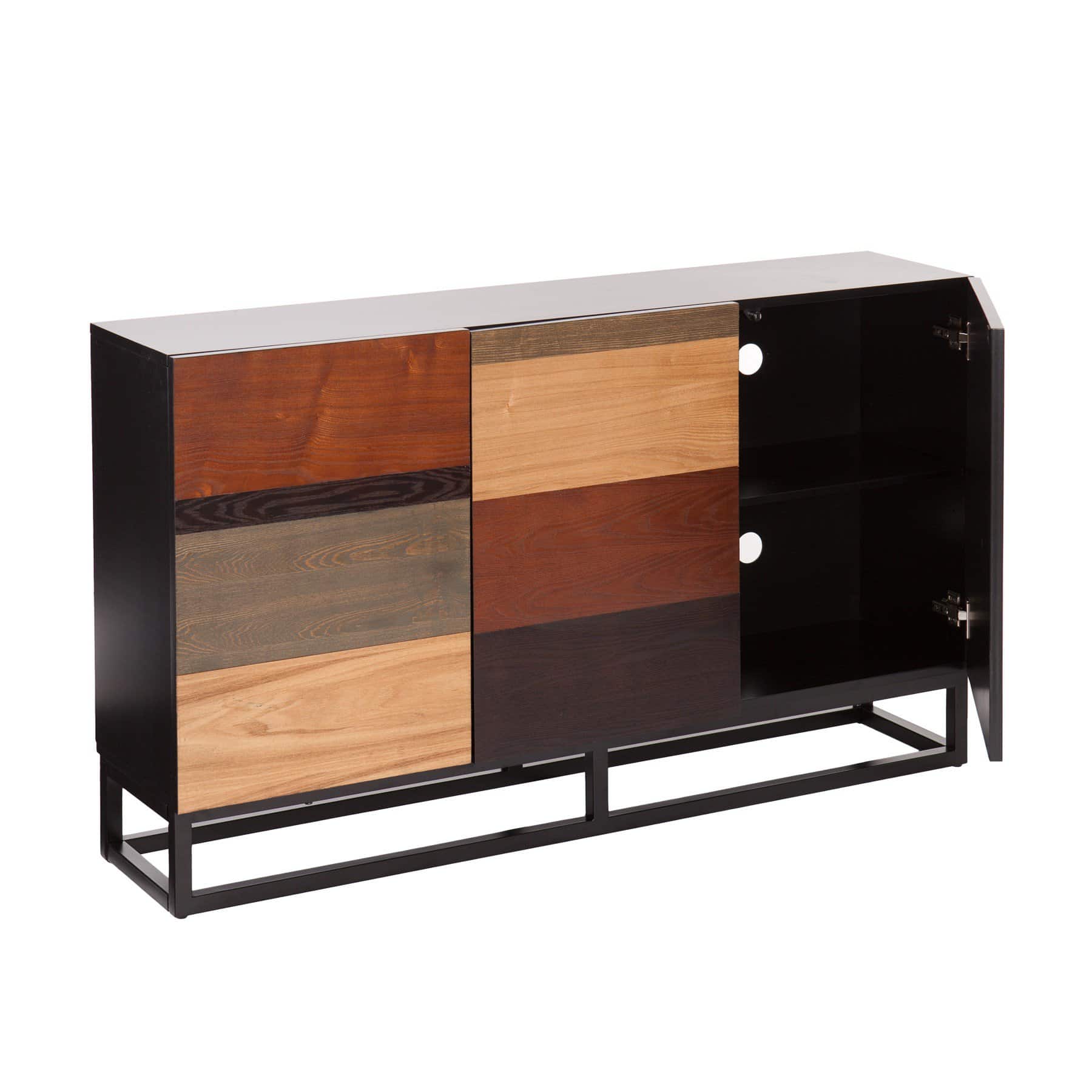 Mid Century Modern Color Block Three Door Bar Cabinet 2 Mid Century Modern Color Block Three Door Bar Cabinet - Image 2