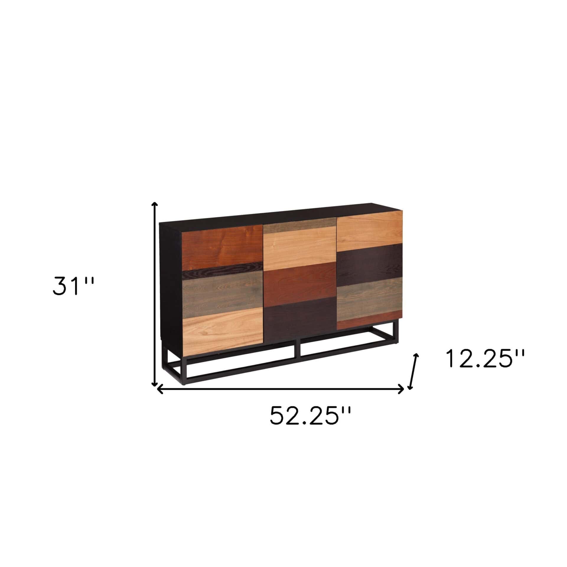 Mid Century Modern Color Block Three Door Bar Cabinet 7 Mid Century Modern Color Block Three Door Bar Cabinet - Image 7