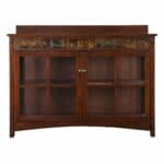 Rustic Brown Wood Sideboard with Glass Doors and Storage 11 Rustic Brown Wood Sideboard with Glass Doors and Storage