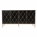Black and Gold Harlequin Sideboard Cabinet with Adjustable Shelves