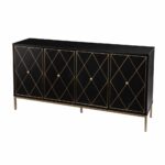 Black and Gold Harlequin Sideboard Cabinet with Adjustable Shelves