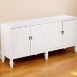 White Solid Wood Sideboard with Shelves and Doors (1) 10 White Solid Wood Sideboard with Shelves and Doors (1)
