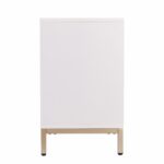 White and Gold Contemporary Sideboard with Shelves and Doors