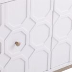White and Gold Contemporary Sideboard with Shelves and Doors