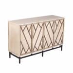 Art Deco Champagne Storage Cabinet with Black Metal Base