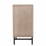 Art Deco Champagne Storage Cabinet with Black Metal Base