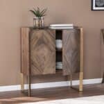 Natural and Gold Reclaimed Wood Cabinet with Diamond Pattern Doors 16 Natural and Gold Reclaimed Wood Cabinet with Diamond Pattern Doors
