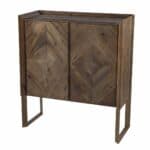 Natural and Gold Reclaimed Wood Cabinet with Diamond Pattern Doors 11 Natural and Gold Reclaimed Wood Cabinet with Diamond Pattern Doors