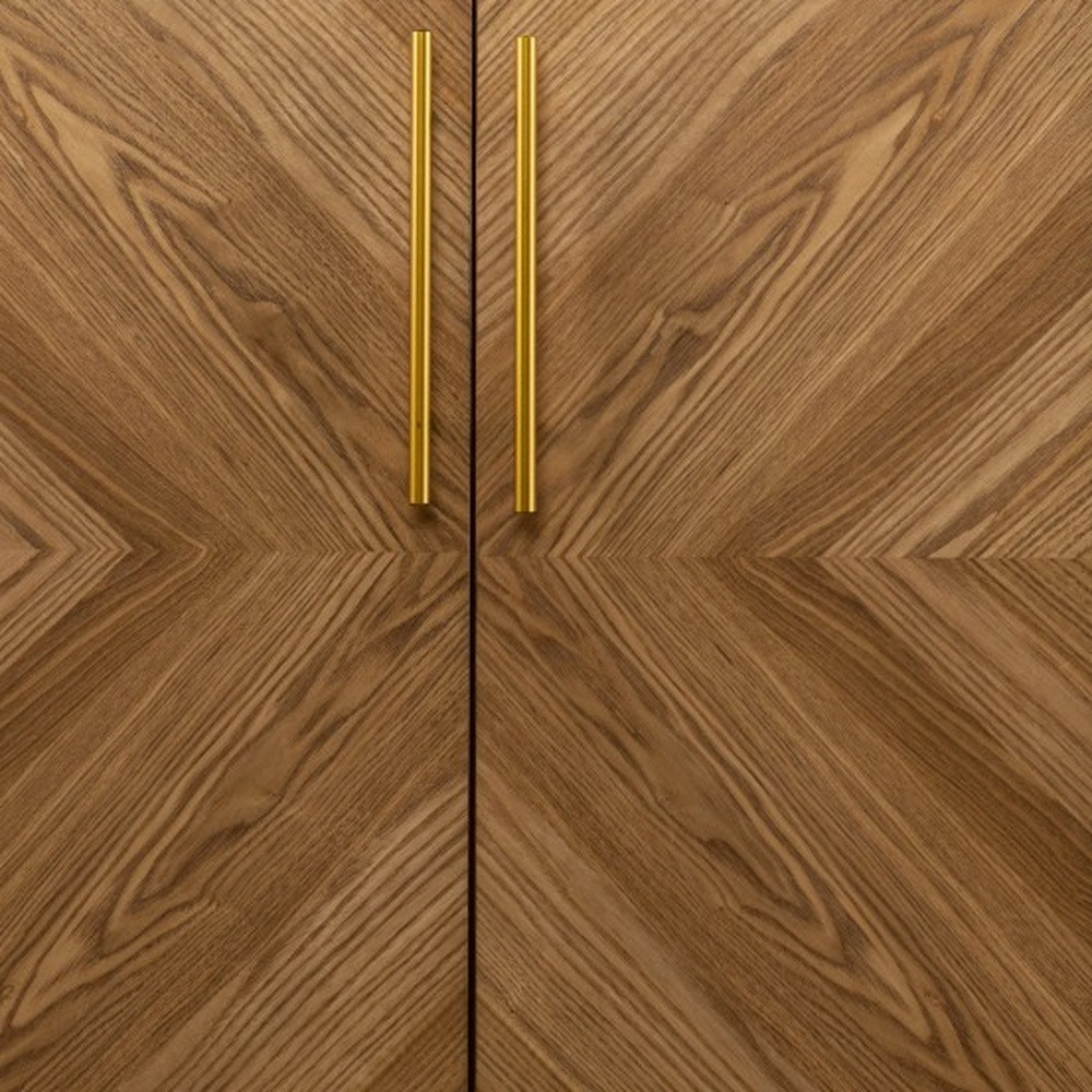 Retro Gold Faux Marble Wine Cabinet with Storage and Glass Racks 9 Retro Gold Faux Marble Wine Cabinet with Storage and Glass Racks - Image 9