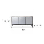 Contemporary Weathered Gray Three Door Accent Cabinet with Storage