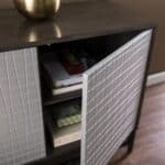 Contemporary Weathered Gray Three Door Accent Cabinet with Storage