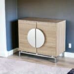 Natural and Chrome Mirrored Double Door Bar Cabinet 32 Inch 12 Natural and Chrome Mirrored Double Door Bar Cabinet 32 Inch
