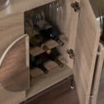 Natural and Chrome Mirrored Double Door Bar Cabinet 32 Inch 18 Natural and Chrome Mirrored Double Door Bar Cabinet 32 Inch