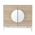 Natural and Chrome Mirrored Double Door Bar Cabinet 32 Inch 10 Natural and Chrome Mirrored Double Door Bar Cabinet 32 Inch