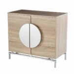 Natural and Chrome Mirrored Double Door Bar Cabinet 32 Inch 13 Natural and Chrome Mirrored Double Door Bar Cabinet 32 Inch