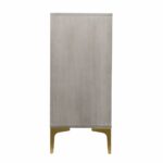 Graywash Geo Textured Accent Cabinet with Storage and Gold Accents 11 Graywash Geo Textured Accent Cabinet with Storage and Gold Accents